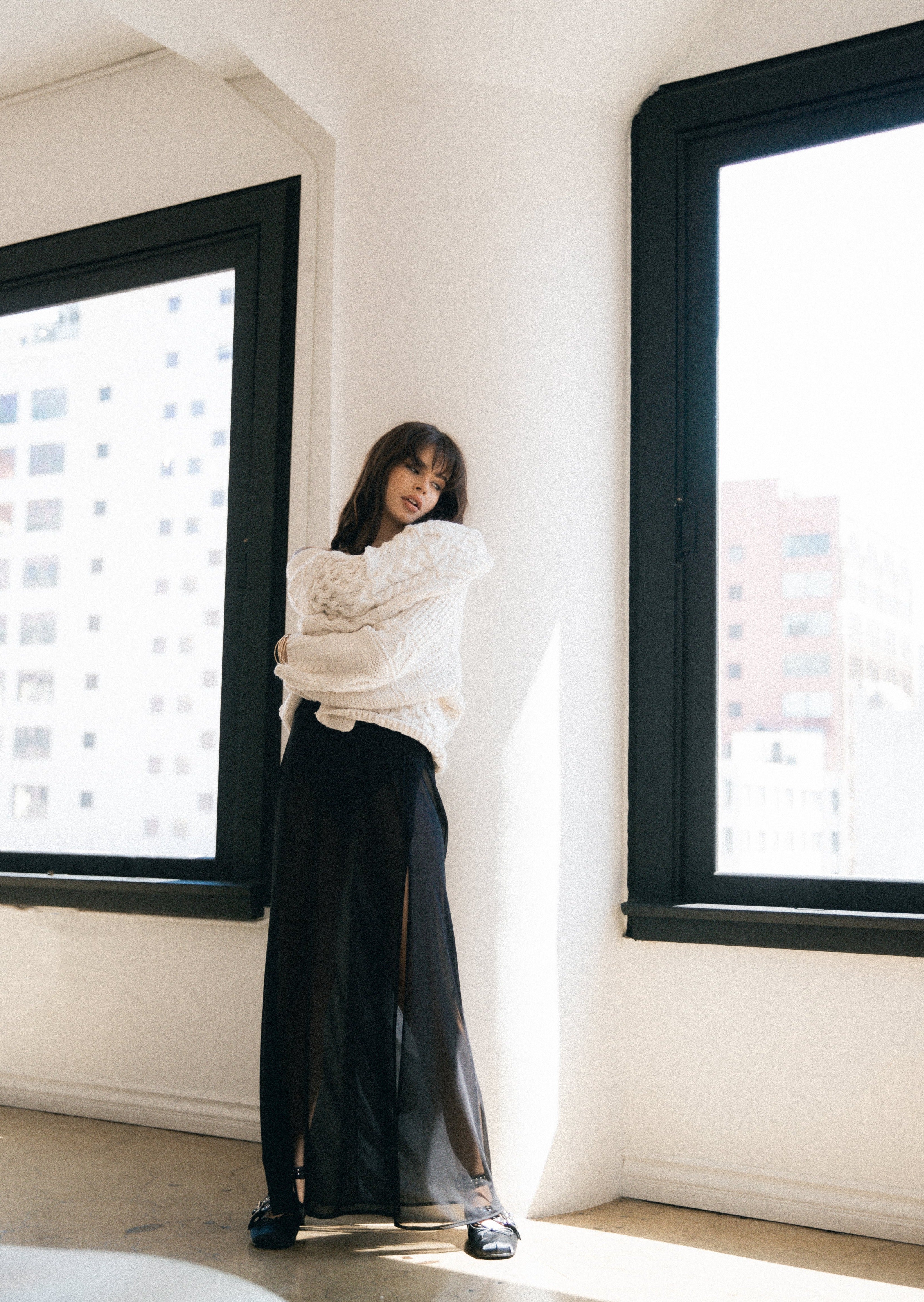 【最終値下】ミューラル Spacious sheer wrap skirt 24 美品】ミューラル／Spacious sheer wrap skirt 24年