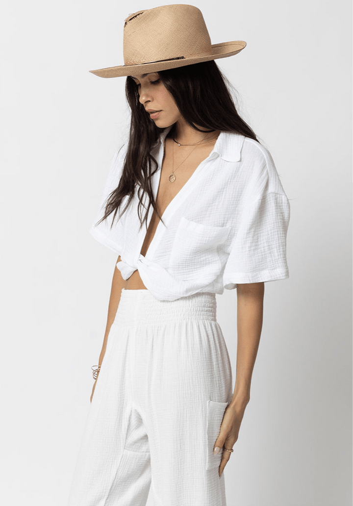 KNOT FRONT SHORT SLEEVE SHIRT