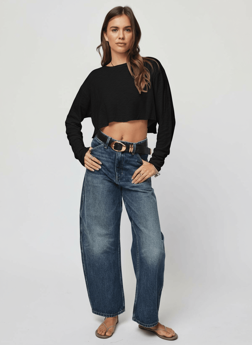 BOYFRIEND CROP TEE LONG SLEEVE BUNDLE OF TWO