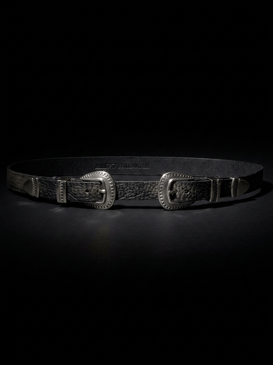 The Original Stillwater Belt - Vintage Black Buffalo Leather