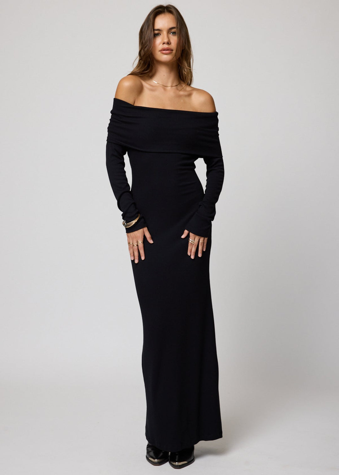 ribbed long maxi dress LESET | Women's | Blake Rib Long Sleeve Maxi Dress | MOSS Dress DAY