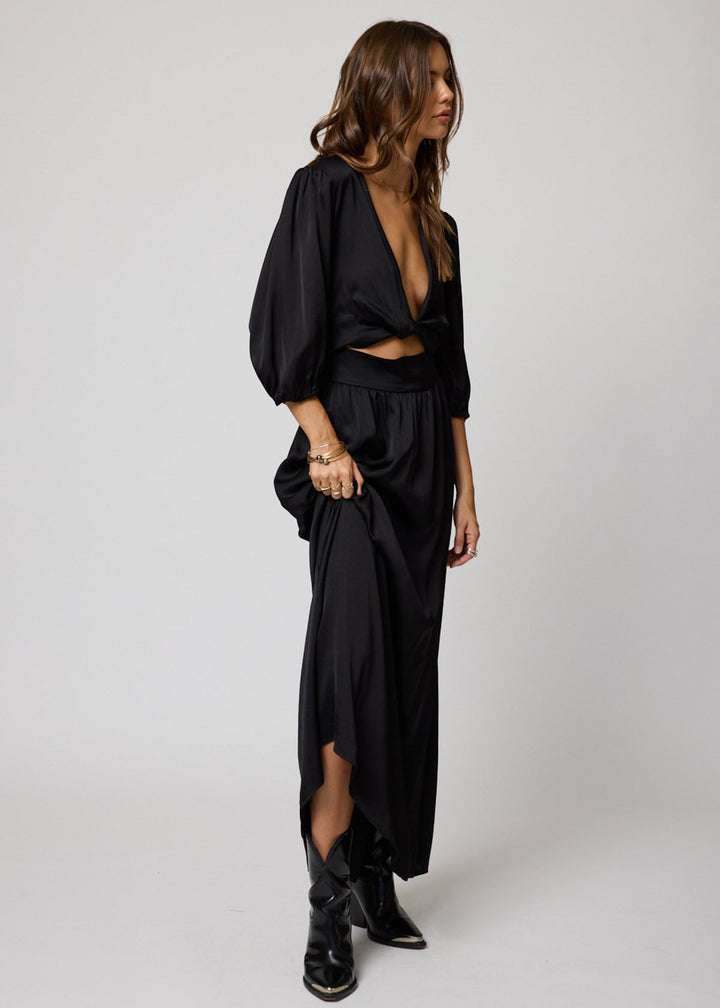 SILKY KNOT FRONT DRESS