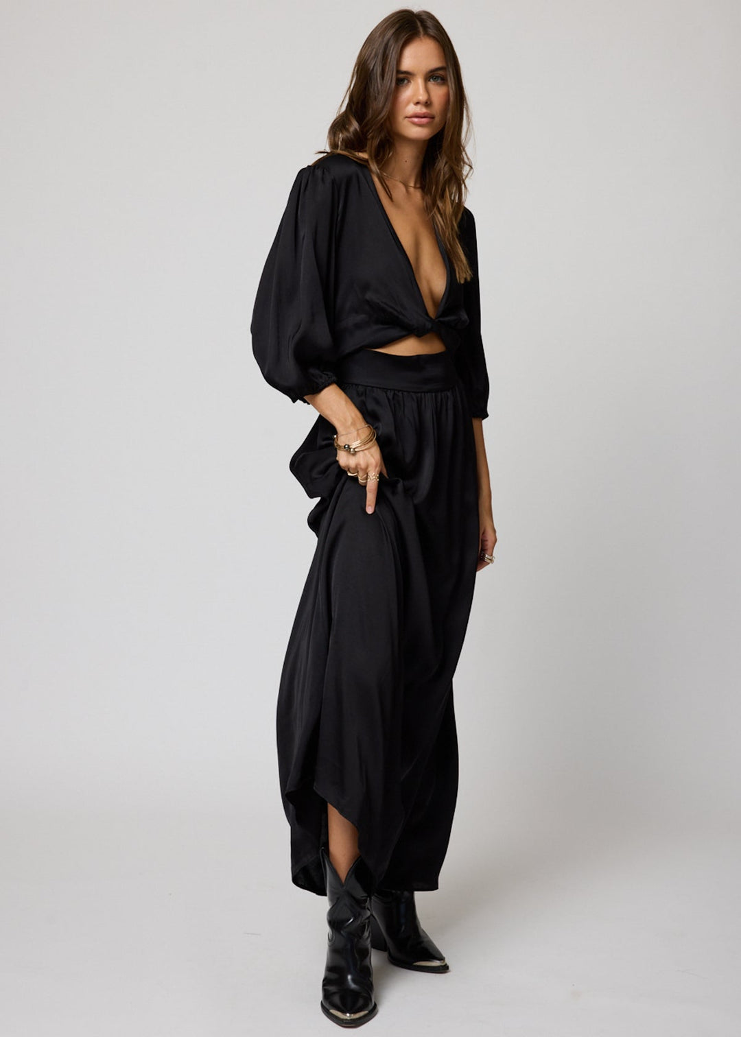 silk knot dress Miranda Bennett Studio Knot Dress in Silk Charmeuse