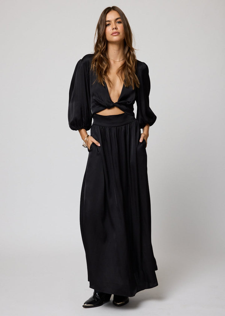 SILKY KNOT FRONT DRESS