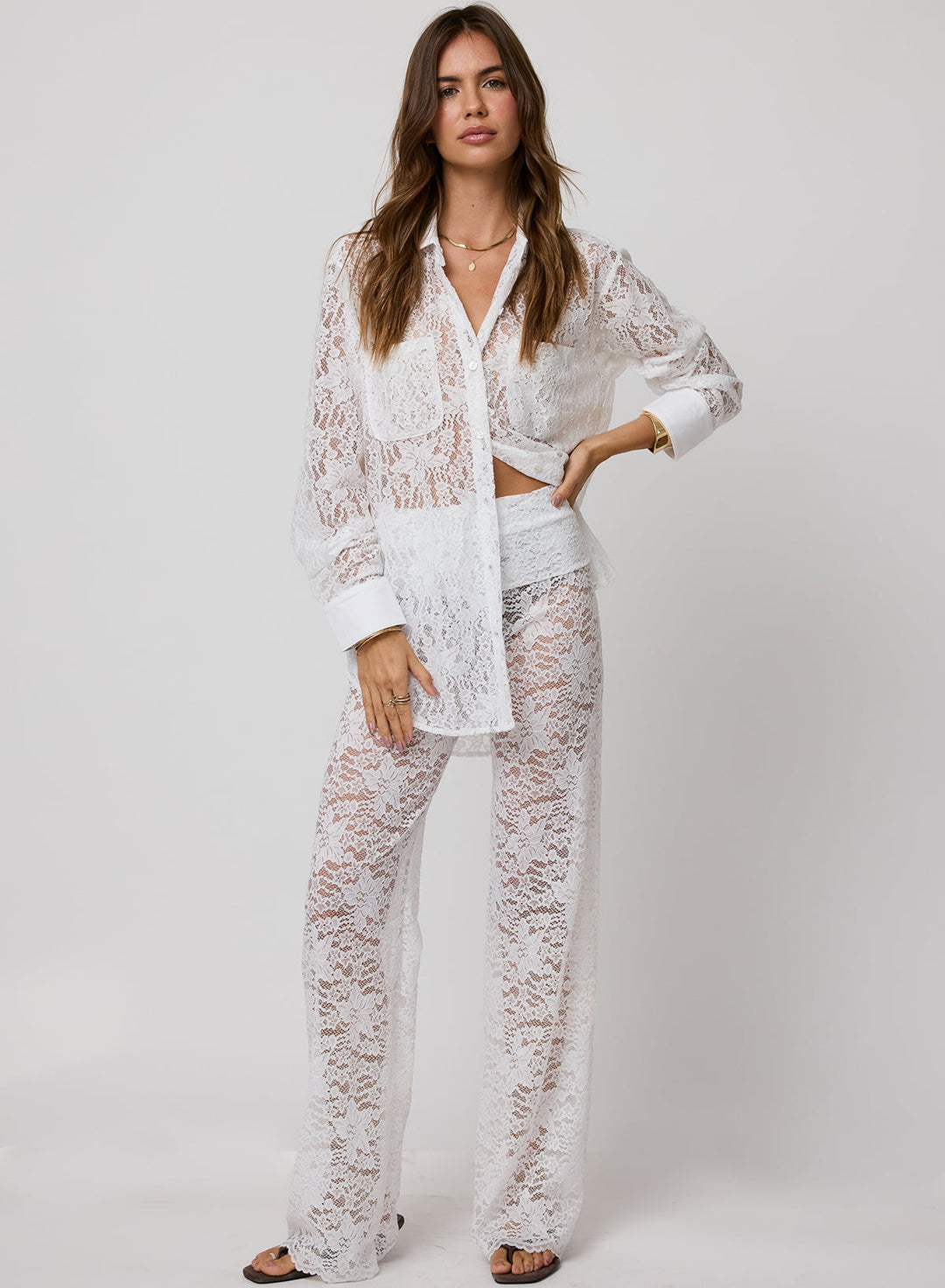 THE LACE BUTTON DOWN SHIRT