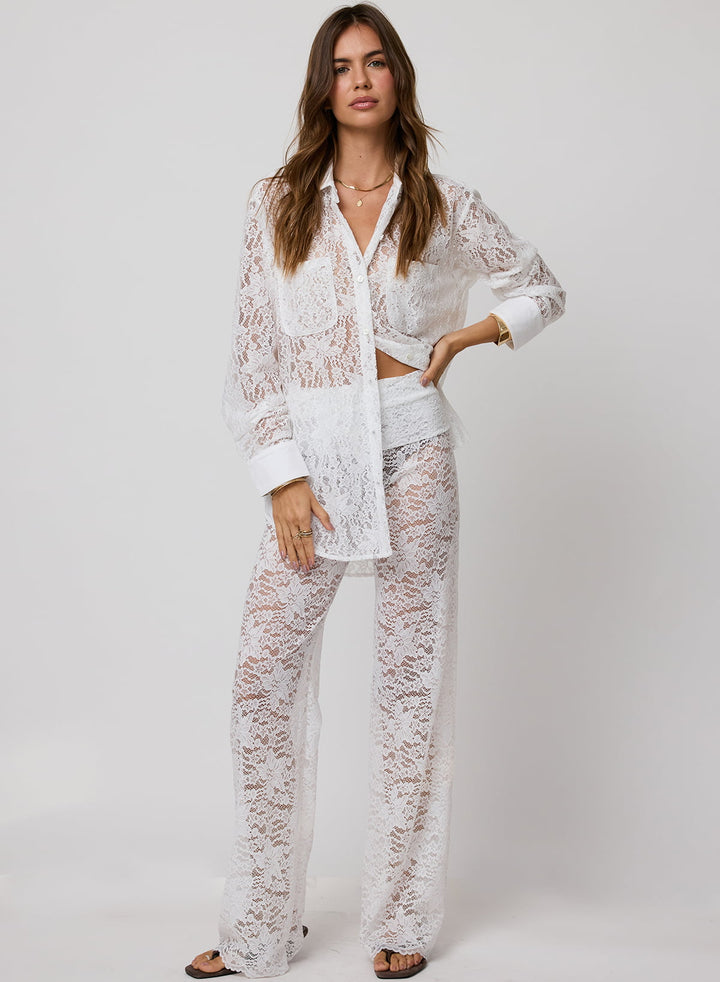 THE LACE BUTTON DOWN SHIRT