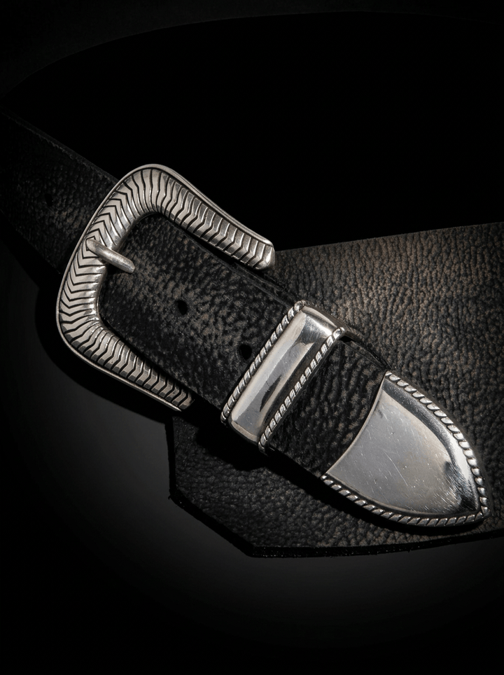 The Sadie Belt - Vintage Black Buffalo Leather