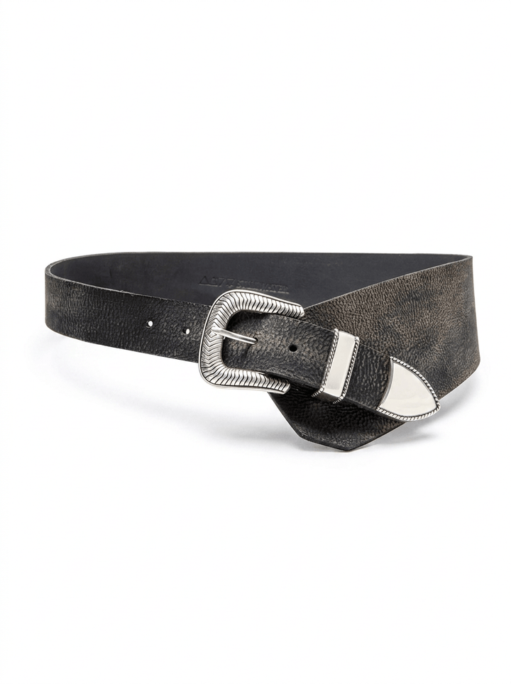 The Sadie Belt - Vintage Black Buffalo Leather
