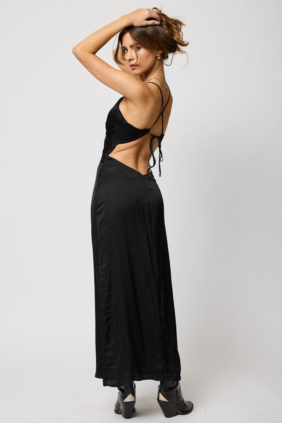 lucia satin cut out maxi dress Meshki