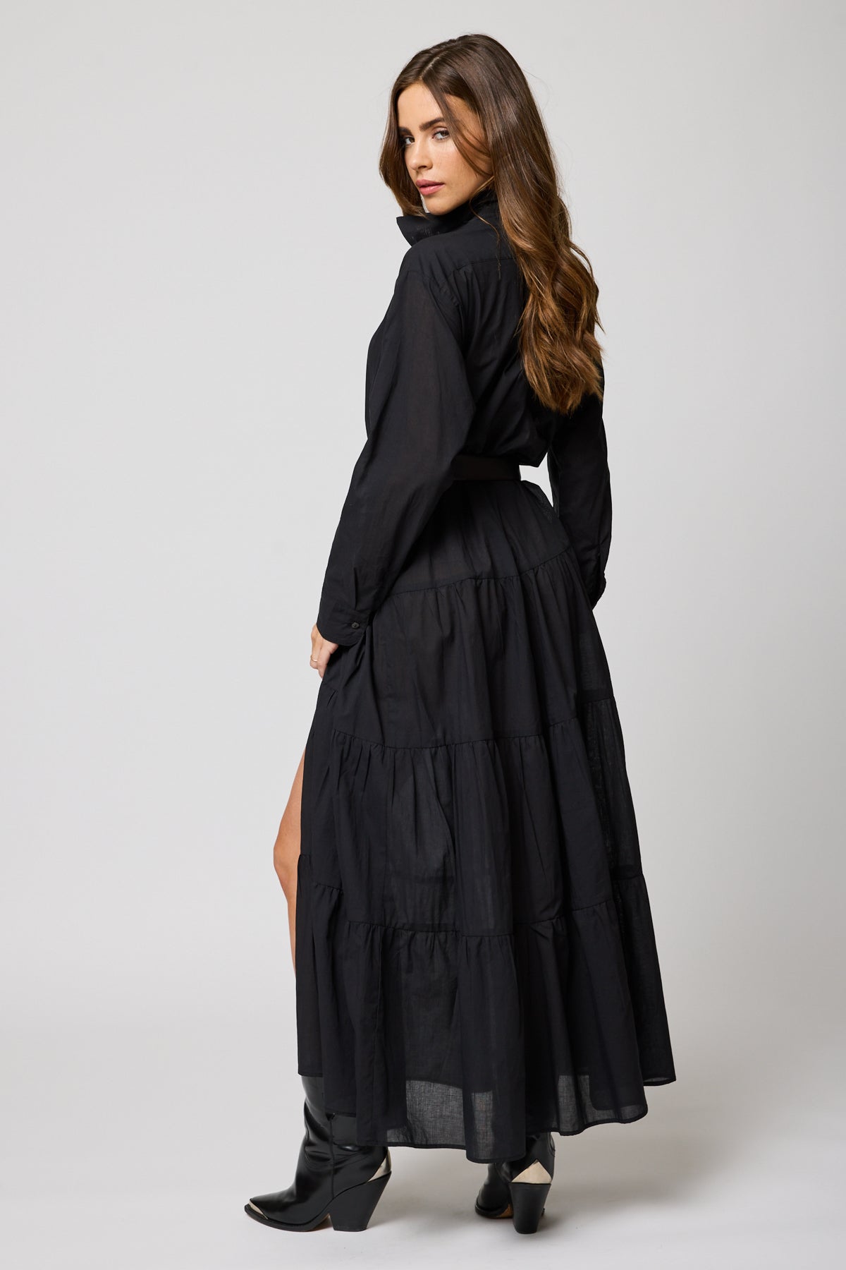 THE TIERED SHIRT MAXI DRESS – STILLWATER
