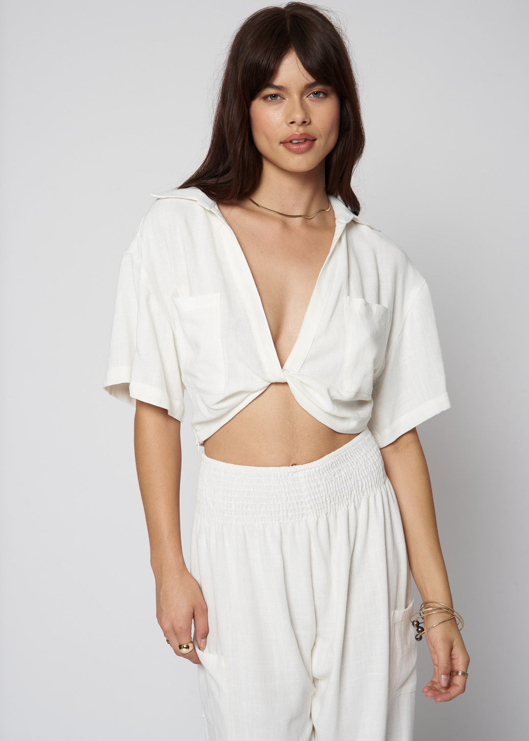 KNOT FRONT SHORT SLEEVE SHIRT