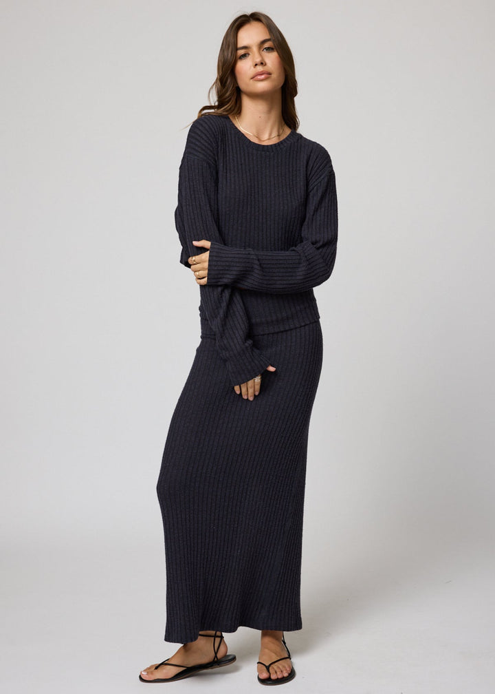 THE HYGGE RIB FOLD OVER SKIRT
