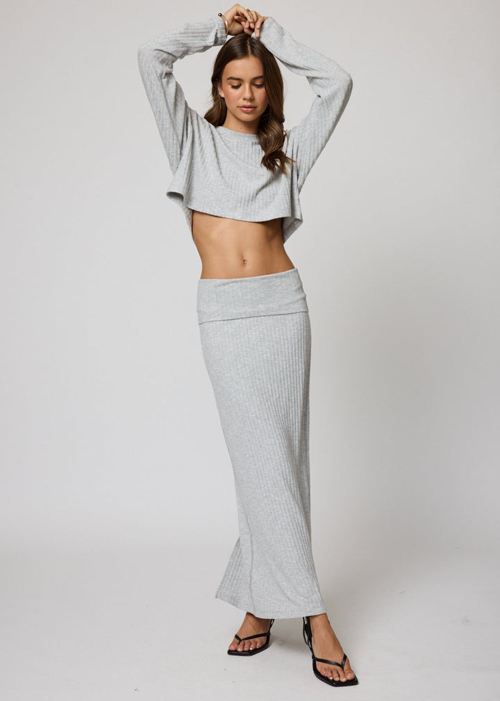 THE HYGGE RIB FOLD OVER SKIRT