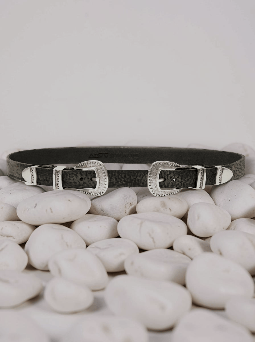 The Original Stillwater Belt - Vintage Black Buffalo Leather