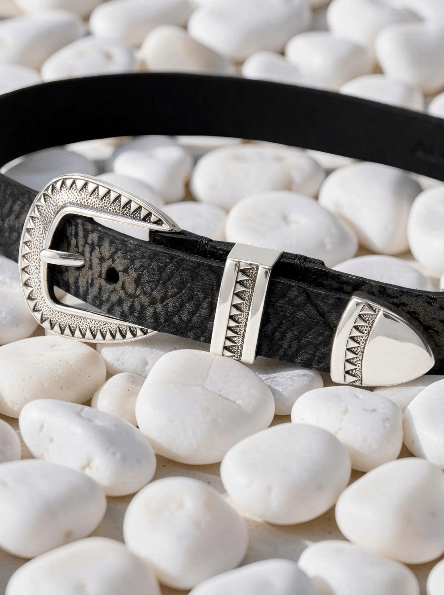The Original Stillwater Belt - Vintage Black Buffalo Leather
