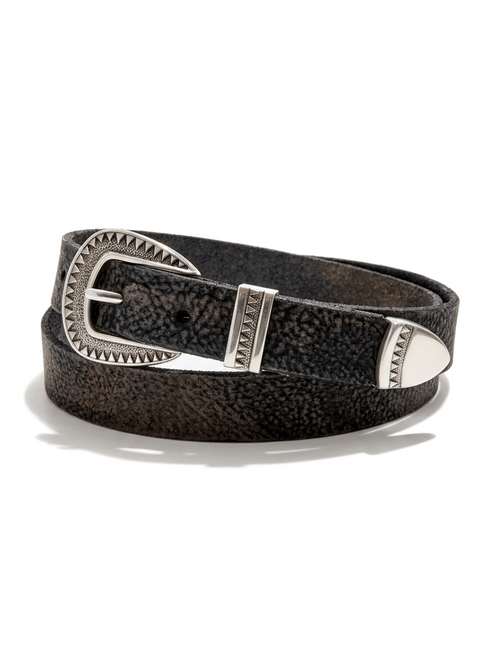The Single Stillwater Belt - Vintage Black Buffalo Leather
