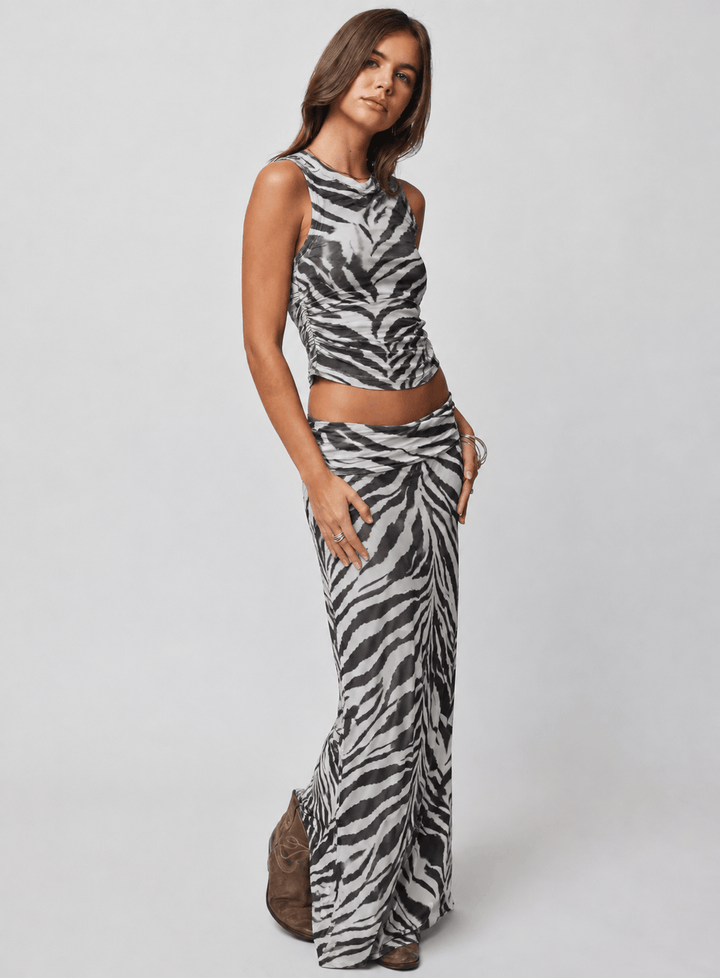 MESH FOLD DOWN SIREN MAXI SKIRT
