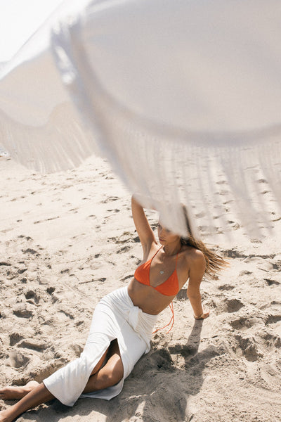 TIED RIB MAXI SKIRT