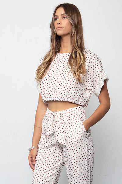 THE PACIFIC CROP & BOX TIE PANT SET