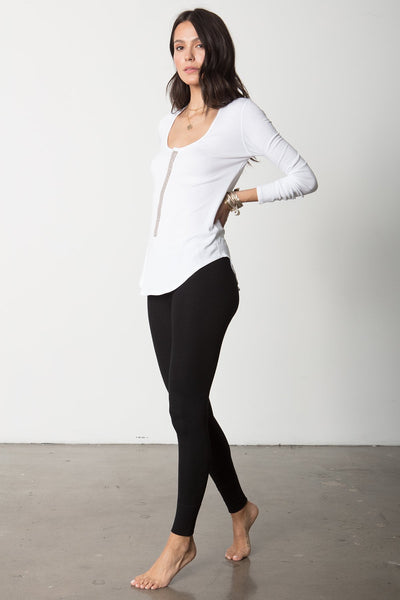 EASY FIT SNAP LONG SLEEVE HENLEY