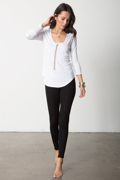 EASY FIT SNAP LONG SLEEVE HENLEY