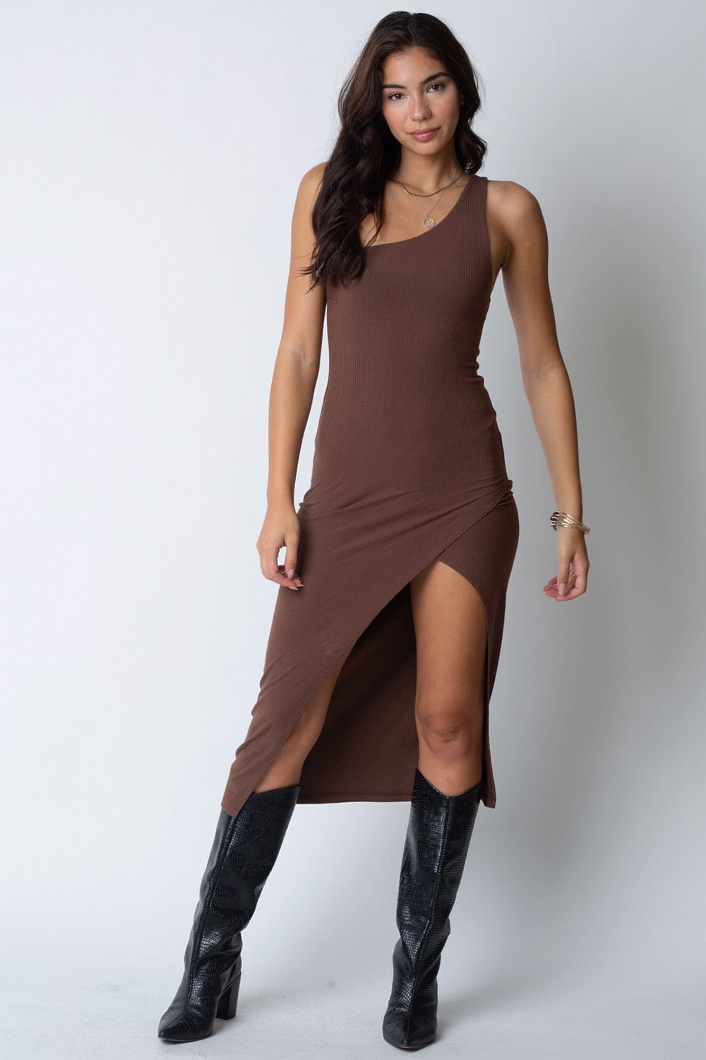 THE ONE SHOULDER CROSSFIRE DRESS