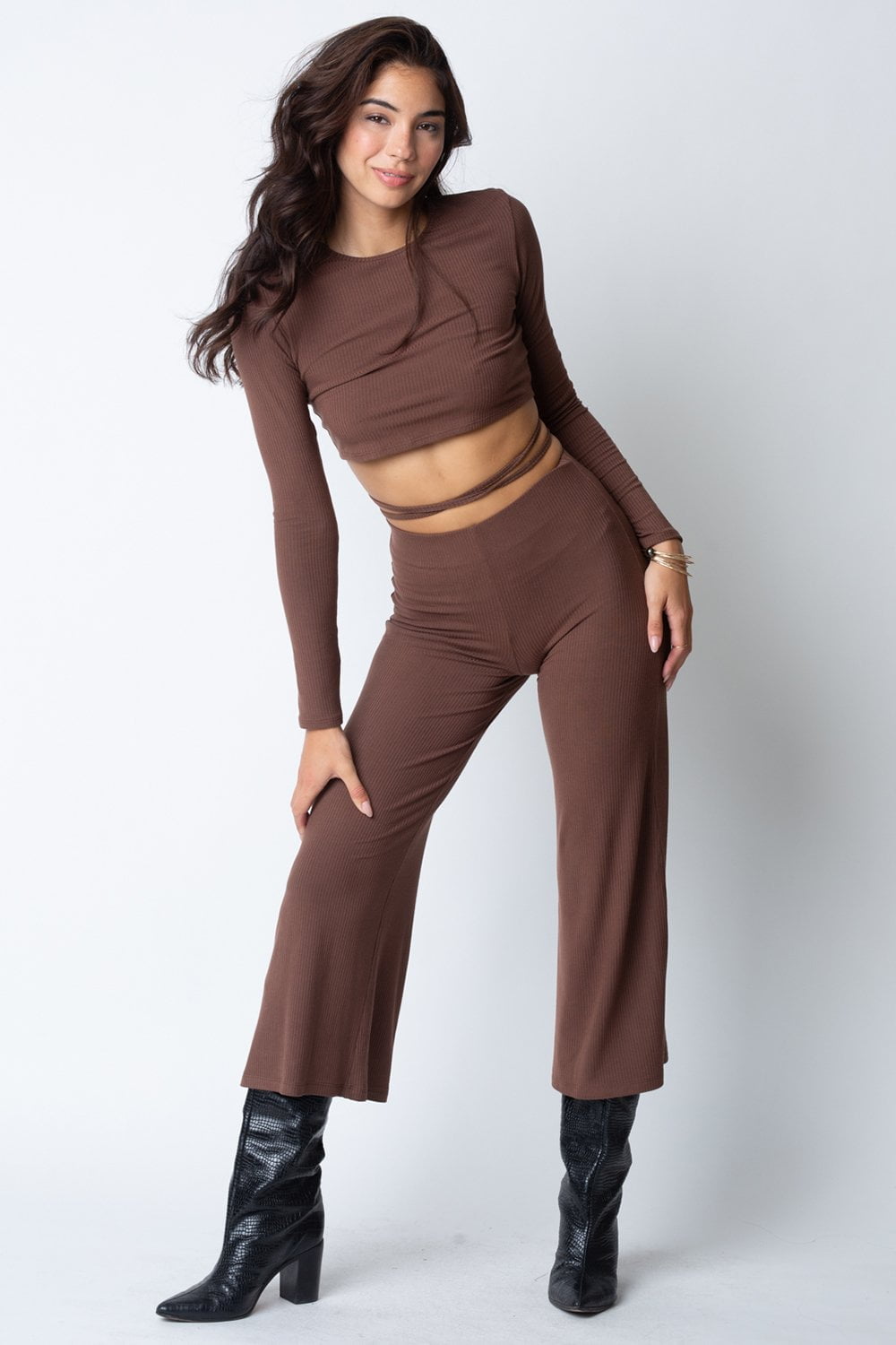 THE RIB WIDE LEG PANT