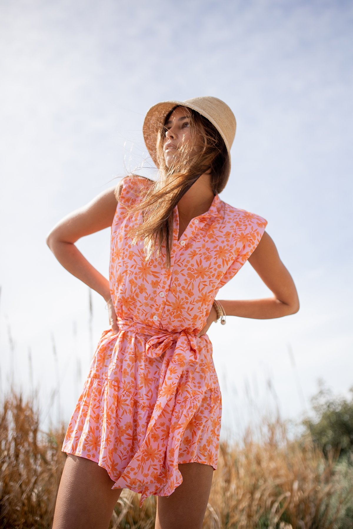 STRONG SHOULDER MINI DRESS