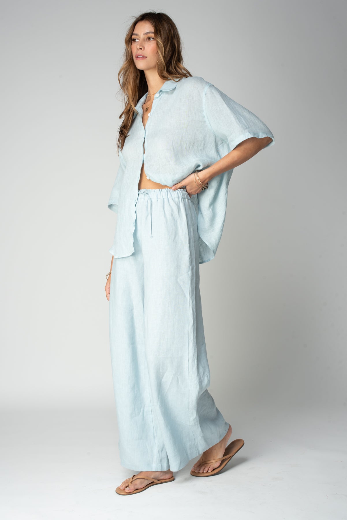 THE LINEN VENICE WIDE LEG PANT