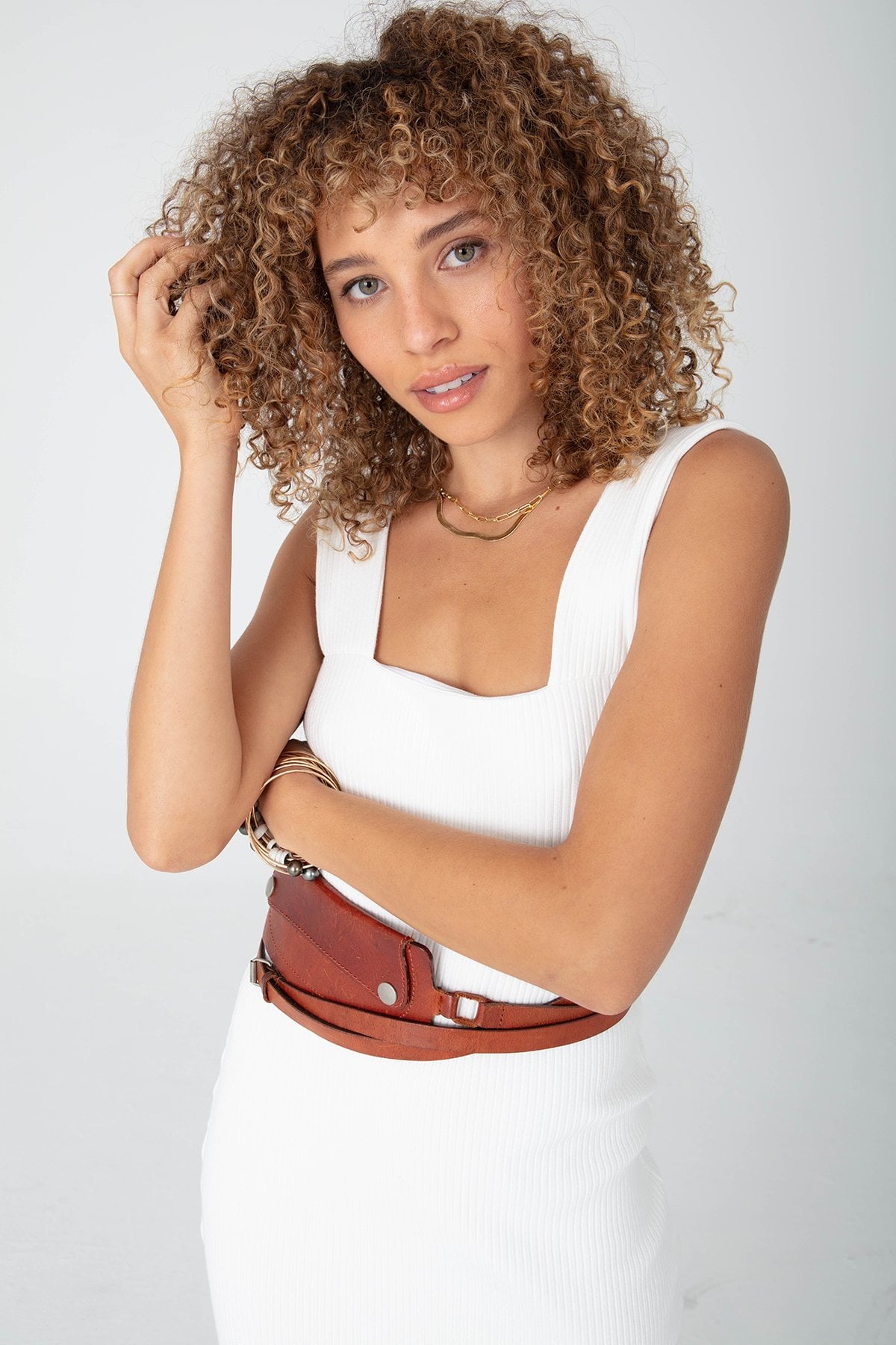 SQUARE NECK DRESS - WIDE RIB