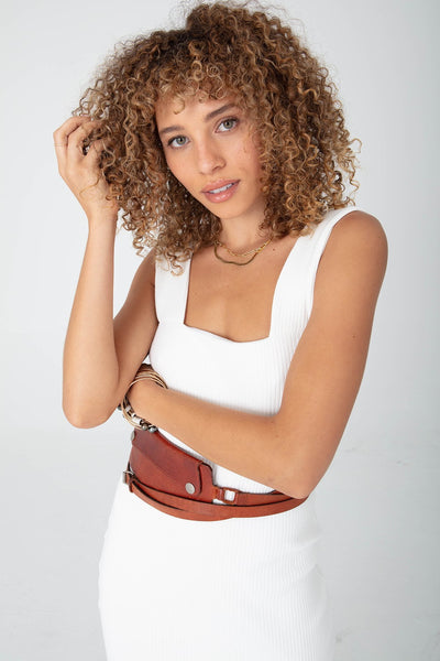 SQUARE NECK DRESS - WIDE RIB