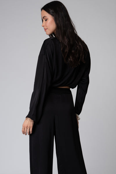MILA LONG SLEEVE ELASTIC CROP TEE