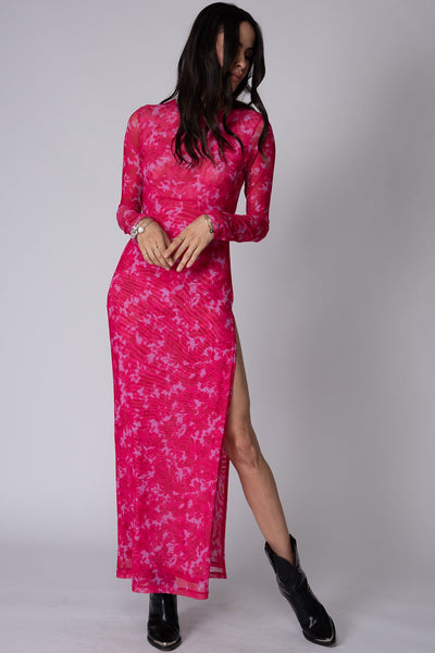 MESH LONG SLEEVE MAXI