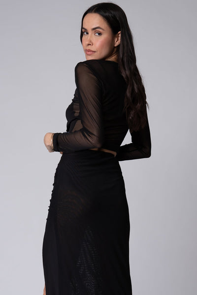 MESH CROP TEE LONG SLEEVE