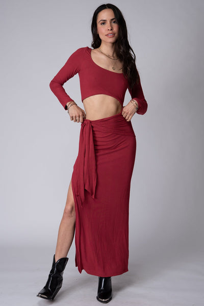 WIDE RIB VENTANAS CUT OUT DRESS