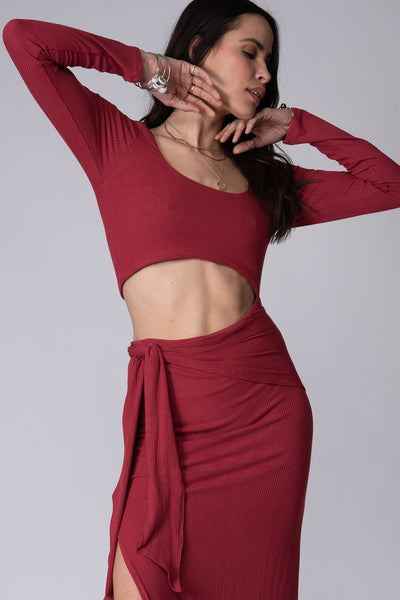WIDE RIB VENTANAS CUT OUT DRESS