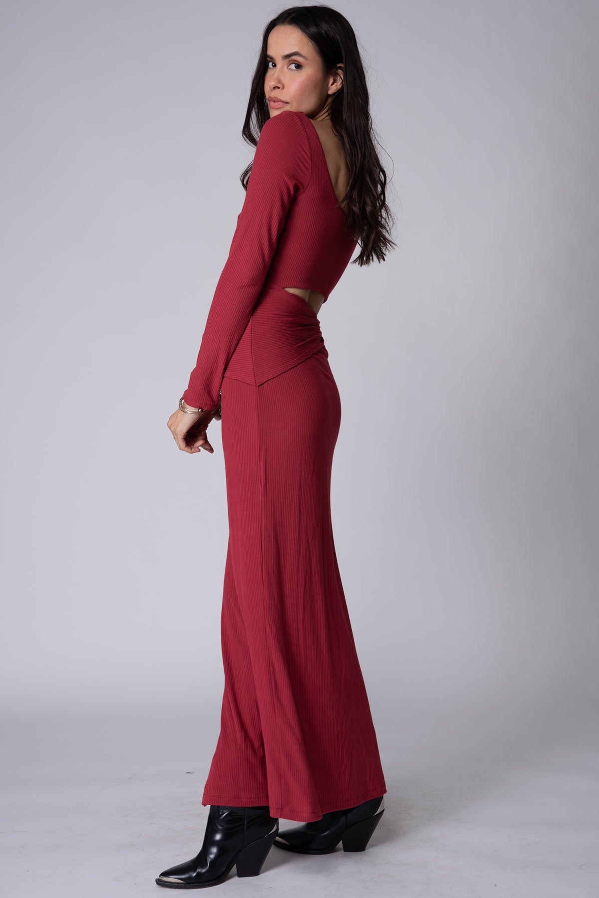 WIDE RIB VENTANAS CUT OUT DRESS
