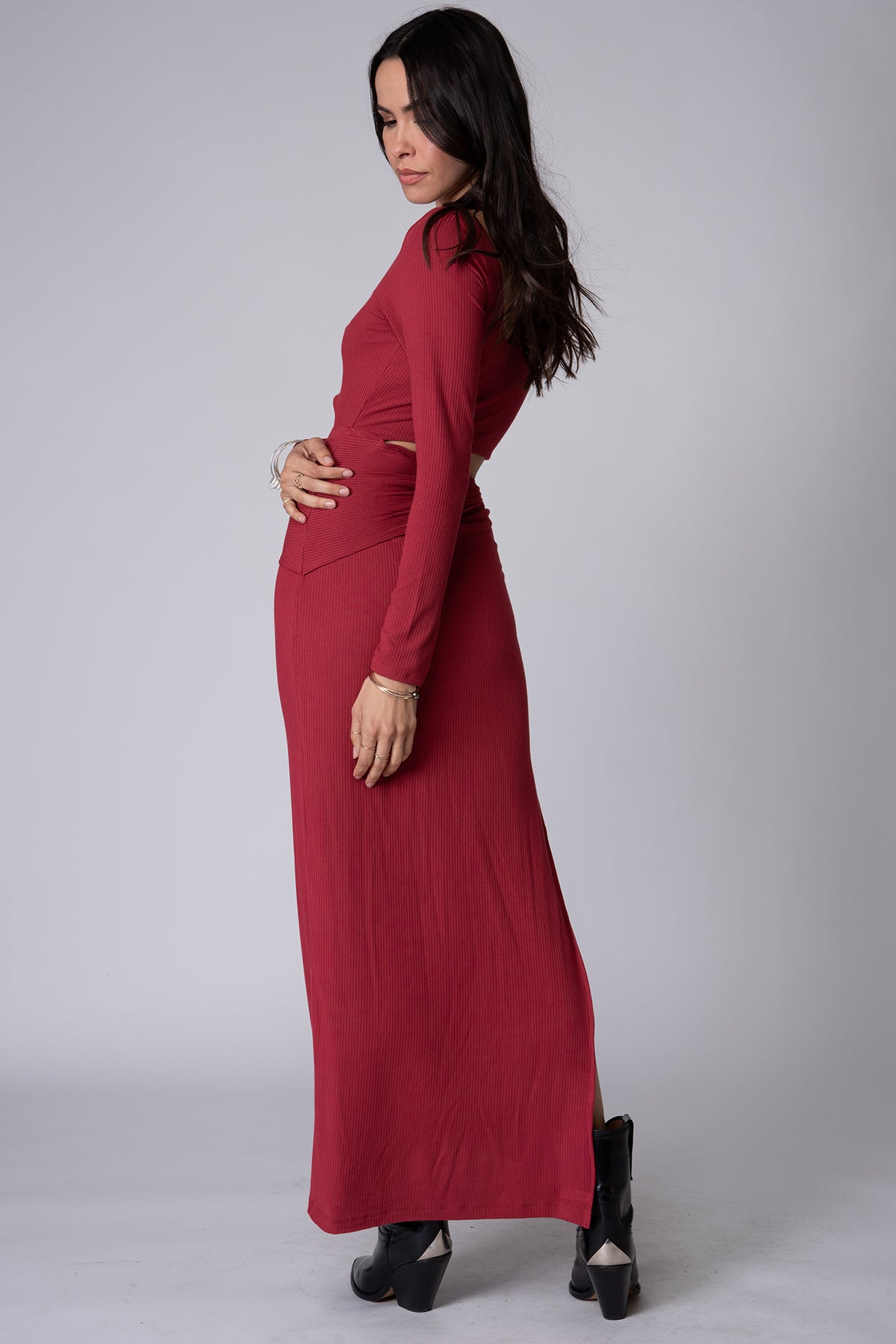 WIDE RIB VENTANAS CUT OUT DRESS