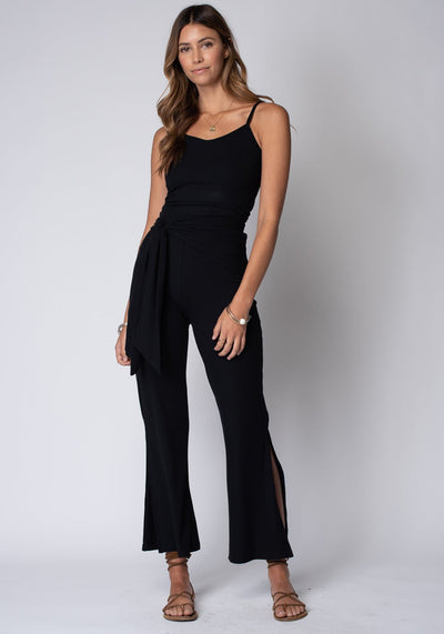 THE TIED WAIST WIDE LEG RIB PANT