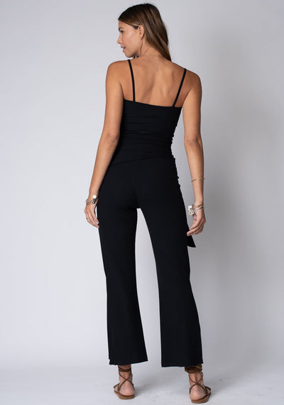 THE TIED WAIST WIDE LEG RIB PANT