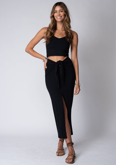TIED RIB MAXI SKIRT