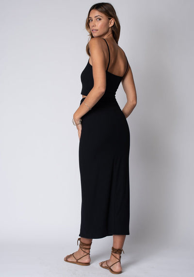 TIED RIB MAXI SKIRT