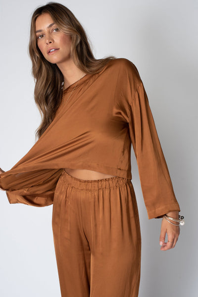MILA LONG SLEEVE CROP TEE