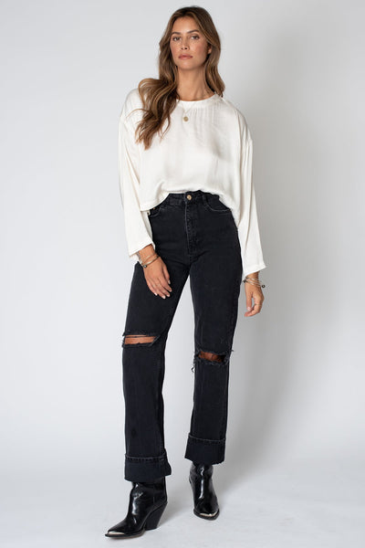 MILA LONG SLEEVE CROP TEE