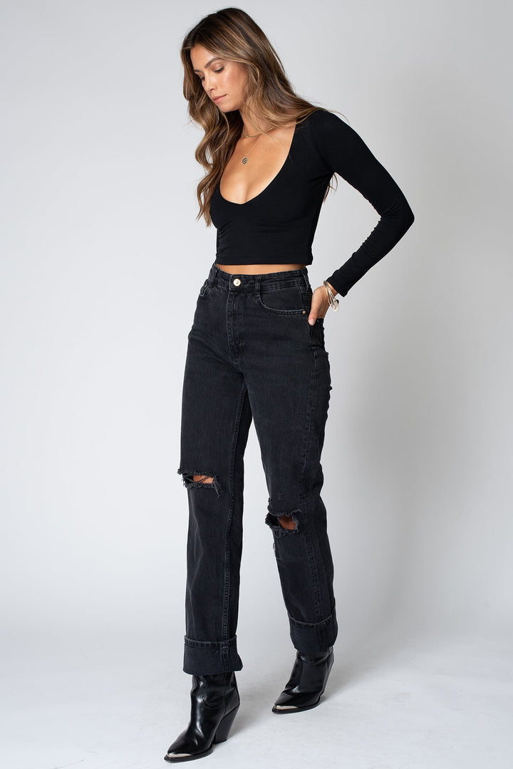 THE V NECK CROP