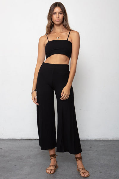 THE RIB WIDE LEG CROP PANT