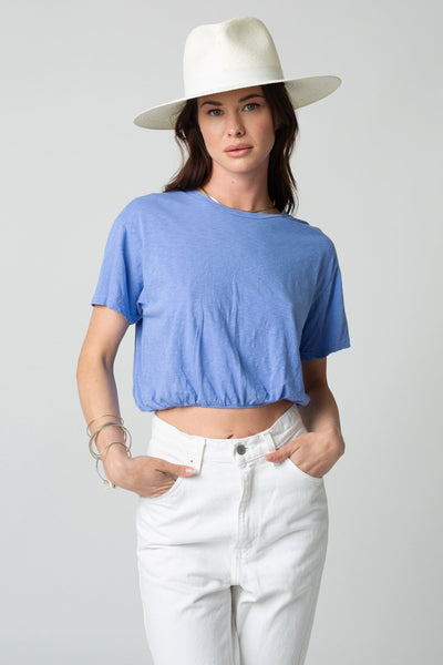 BOYFRIEND CROP TEE - ELASTIC WAIST