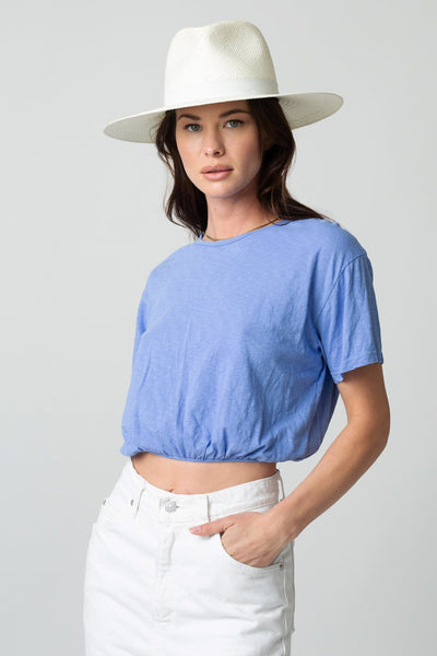 BOYFRIEND CROP TEE - ELASTIC WAIST